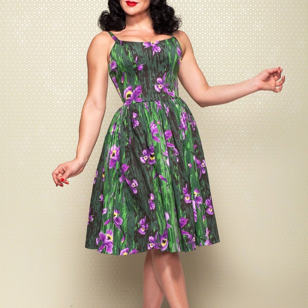 Pinup Girl Dress Orchid Print @bombshellagain